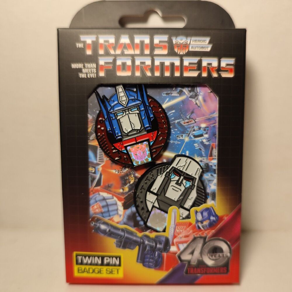 Transformers 40th Anniversary Optimus Prime & Megatron Enamel Pins Official Set